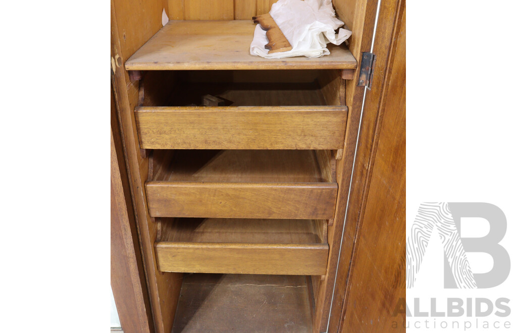 Art Deco Maple Three Door Robe