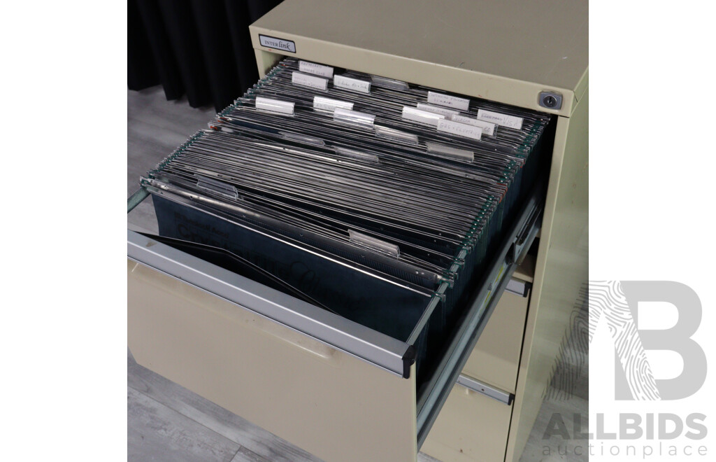 Metal Three Drawer Filing Cabinet