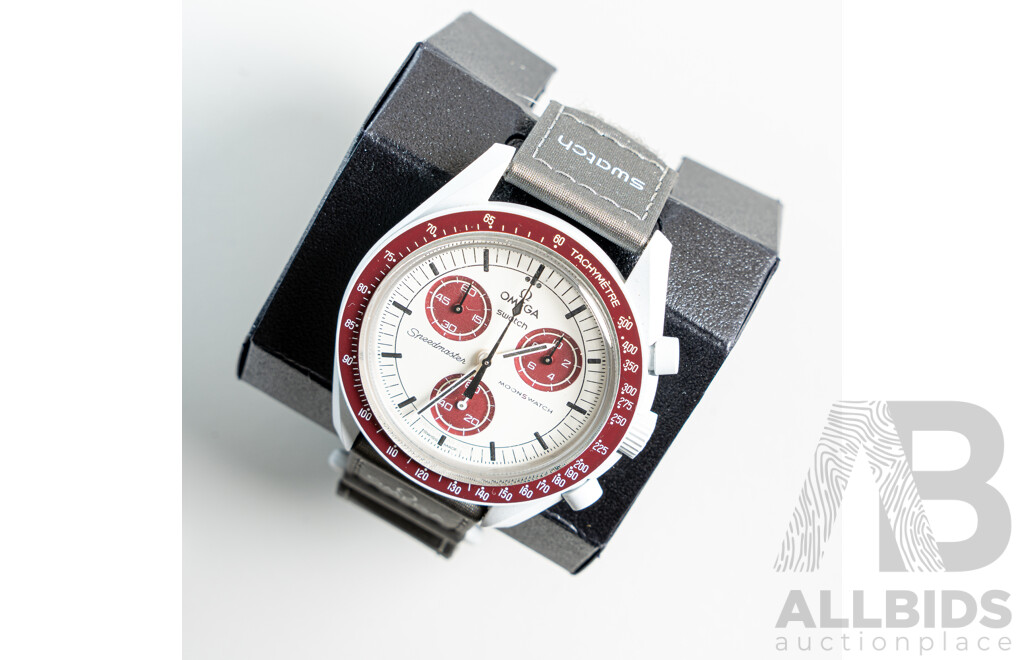 Omega X Swatch Moon Watch 'mission to Pluto', 40mm, as New in Original Presentation Box