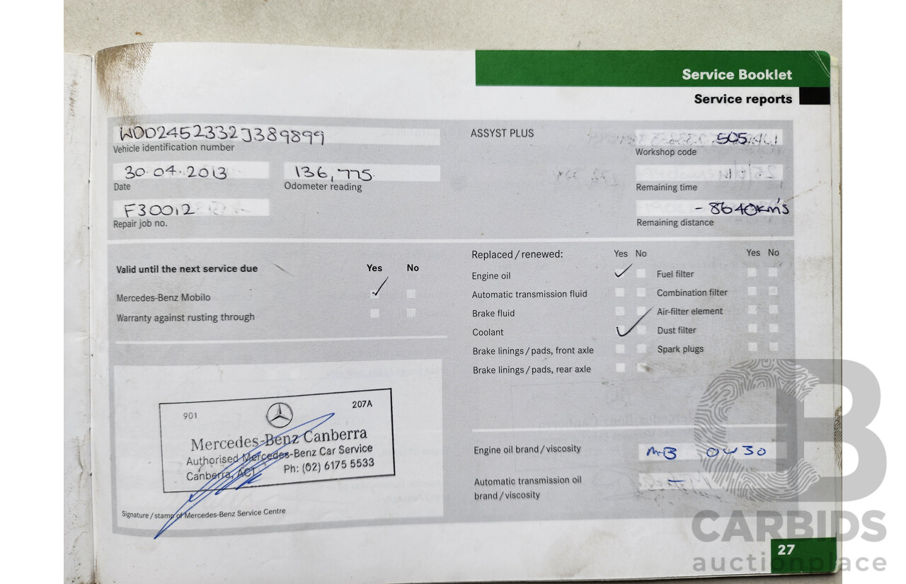 8/2008 Mercedes-Benz B200  245 07 UPGRADE 5d Hatchback Grey 2.0L