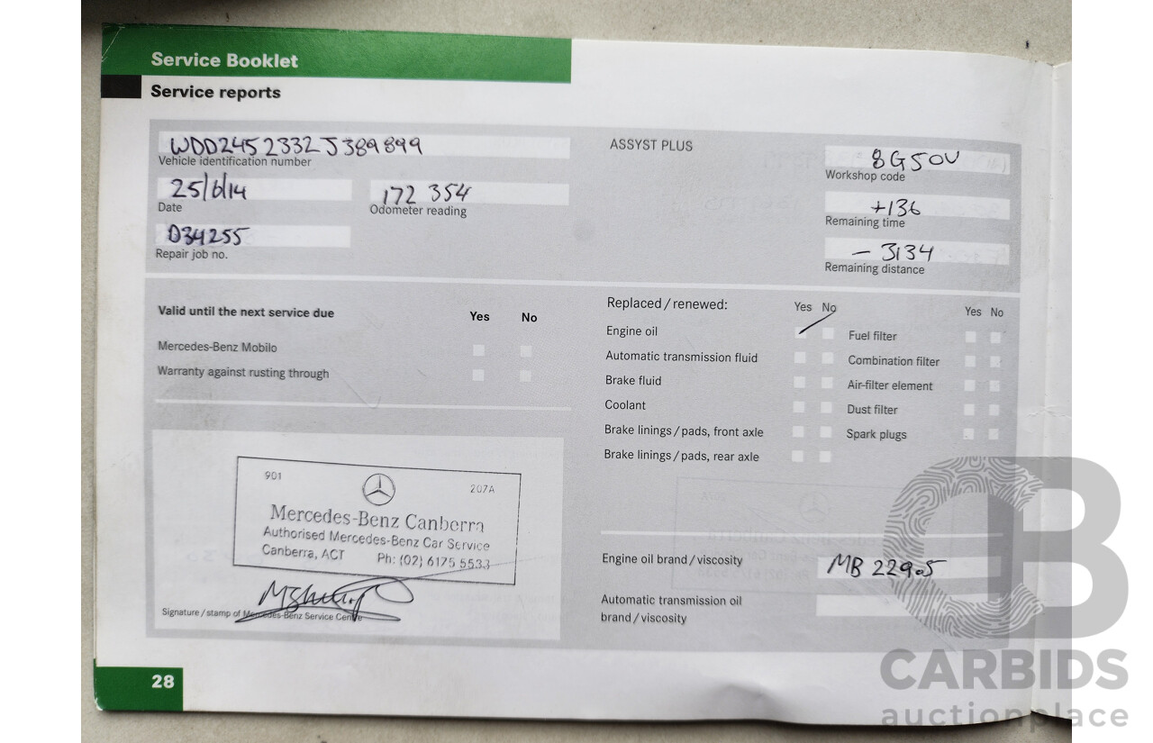 8/2008 Mercedes-Benz B200  245 07 UPGRADE 5d Hatchback Grey 2.0L