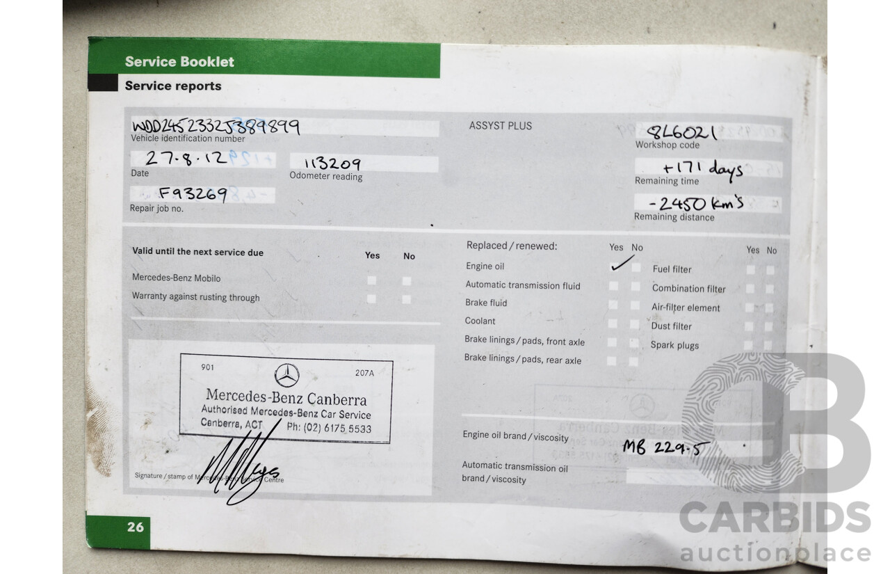 8/2008 Mercedes-Benz B200  245 07 UPGRADE 5d Hatchback Grey 2.0L