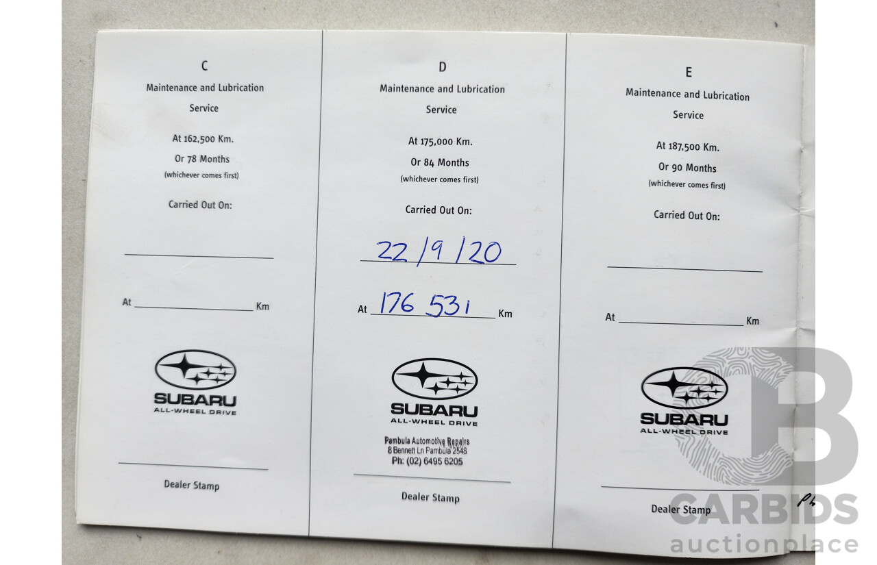 8/2009 Subaru Outback 3.6R Premium MY10 4d Wagon Black 3.6L