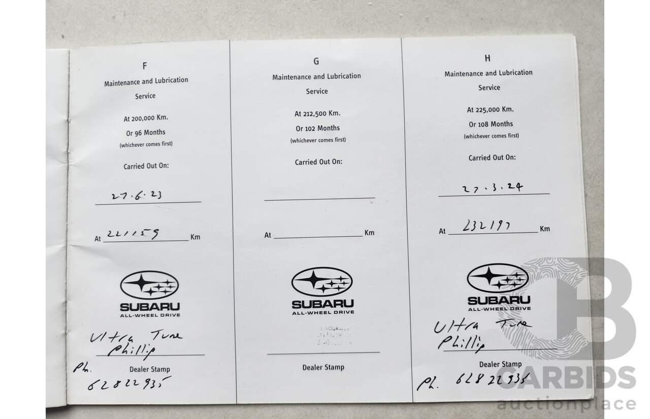 8/2009 Subaru Outback 3.6R Premium MY10 4d Wagon Black 3.6L