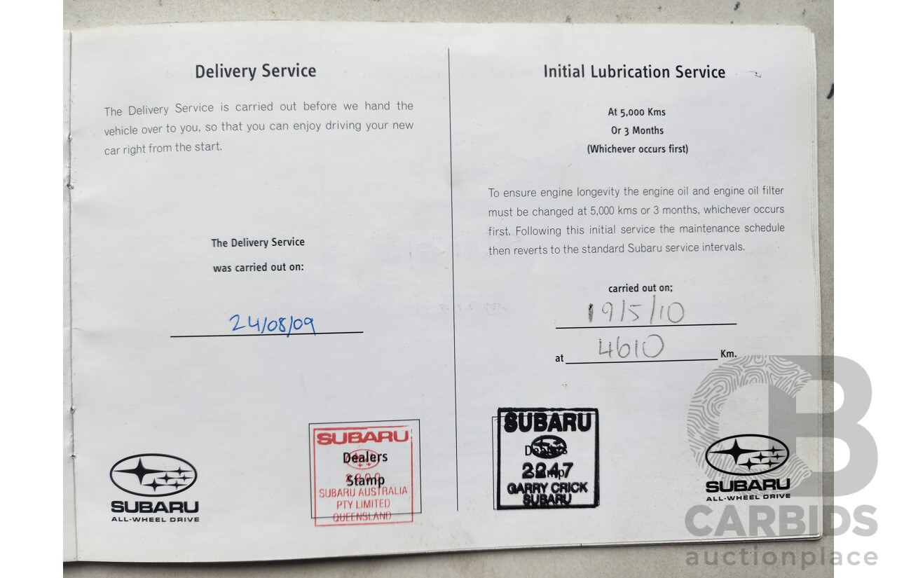 8/2009 Subaru Outback 3.6R Premium MY10 4d Wagon Black 3.6L