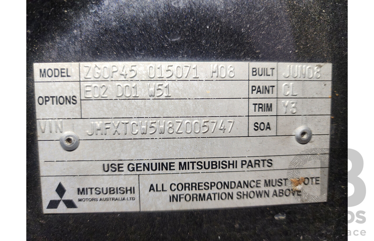 12/2008 Mitsubishi Outlander LS ZG MY08 4d Wagon Black 2.4L