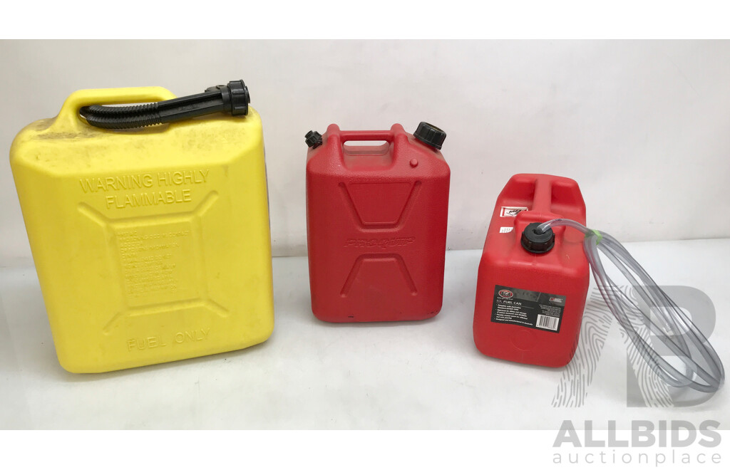 Assorted Diesel/Petrol Cans - Lot of 3