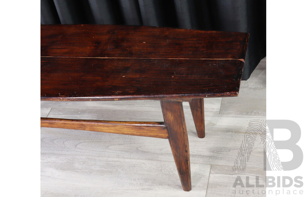 Modern Teak Surfboard Coffee Table