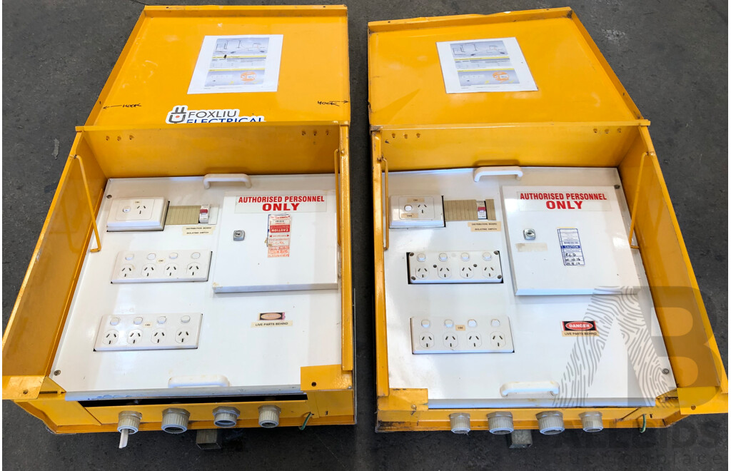 Worksite Temporary Electrical Switchboards - Lot of Two