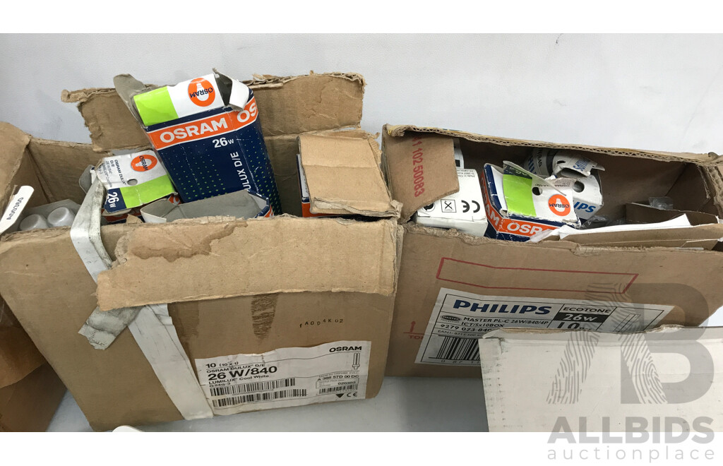 Bulk Lot of Assorted Lighting Equipment Such as Lights, Fittings, and More