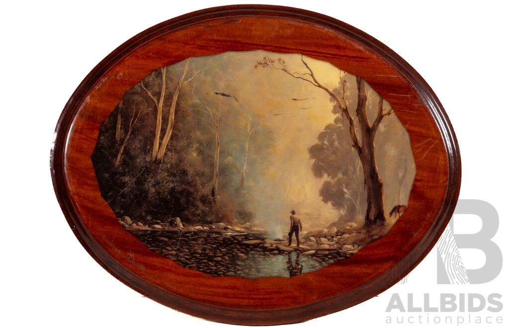 Artists Unknown (Exact Dates Unknown), Foil Tree, St Petersburg & Bushman Gathering Water, Trio of Vintage Mixed Media Landscapes & City Scape, 31 x 41 cm (largest frame) (3)