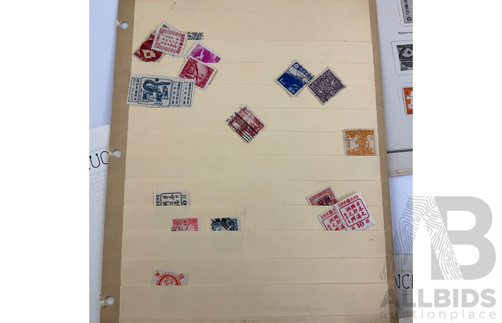 Collection of Manchukuo 1930's - 1950's Stamps Including Official Souvenir Folder, First Day Covers