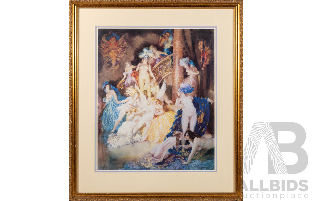 Norman Lindsay, (19/20th Centuries, Australian, 1879-1969), Eros (1928), Wonderful Quality Colour Print of Original Watercolour, 67 x 58 cm (frame)