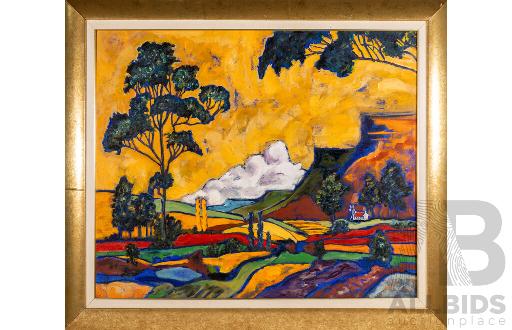 Artist Unknown (20th Century), Van Gogh Revisited - Landscape, Original Oil on Canvas, 93 x 107 cm (frame)