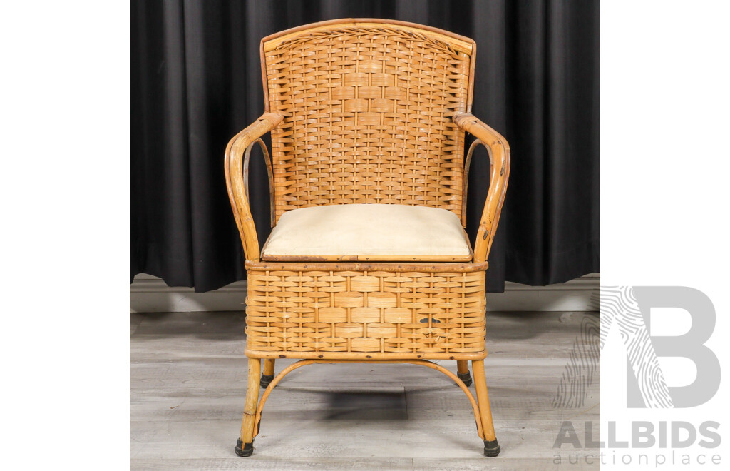 Vintage Cane Commode Chair