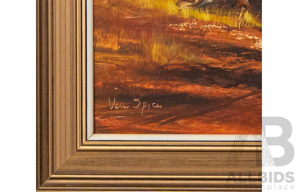 Vera Spicer, (20th Century, Australian, 1926-2009), Blue Mountains, Gum Trees, Original Oil on Masonite, 76 x 106 cm (frame)