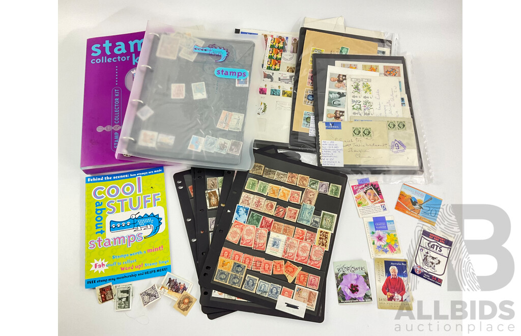 Collection of Vintage Stamps Including Australian Predecimal, Mint Booklets, UK Airmails, Spain, Germany