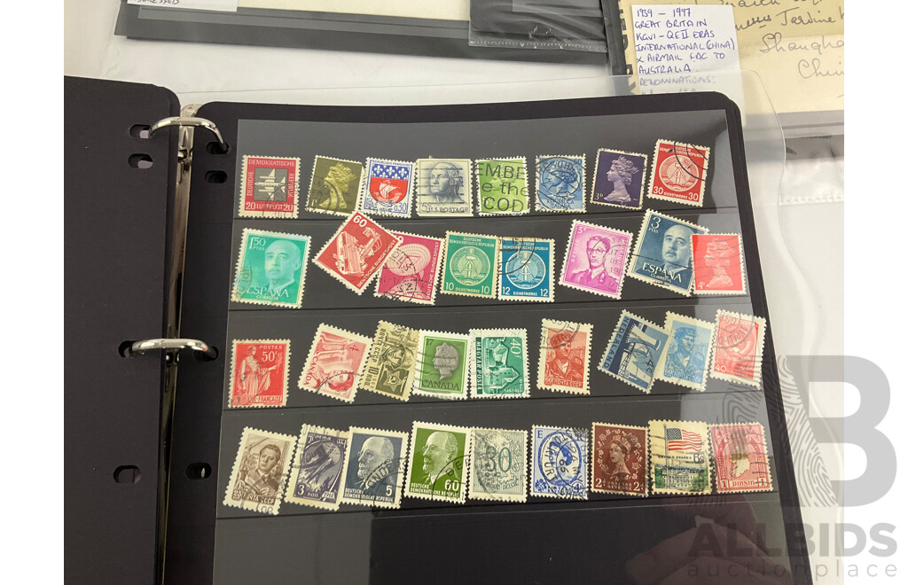 Collection of Vintage Stamps Including Australian Predecimal, Mint Booklets, UK Airmails, Spain, Germany