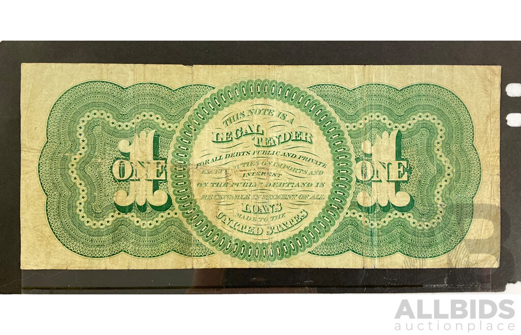USA 1862 One Dollar Note 1st August, Civil War Note ''Greenback''  75546