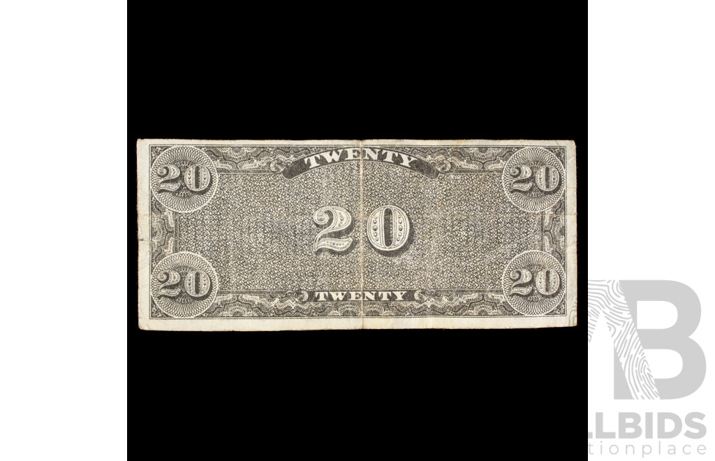 Confederate States of America December 2nd 1862 Twenty Dollar Note, Civil War Note