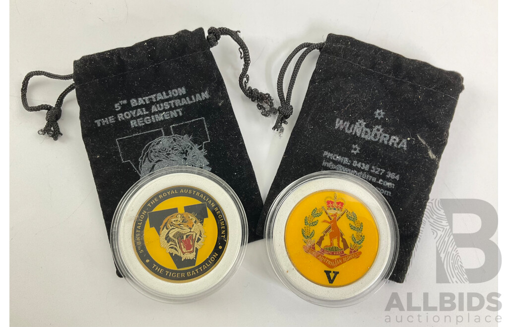 Two Royal Australian Regiment Tiger Battalion Medallions