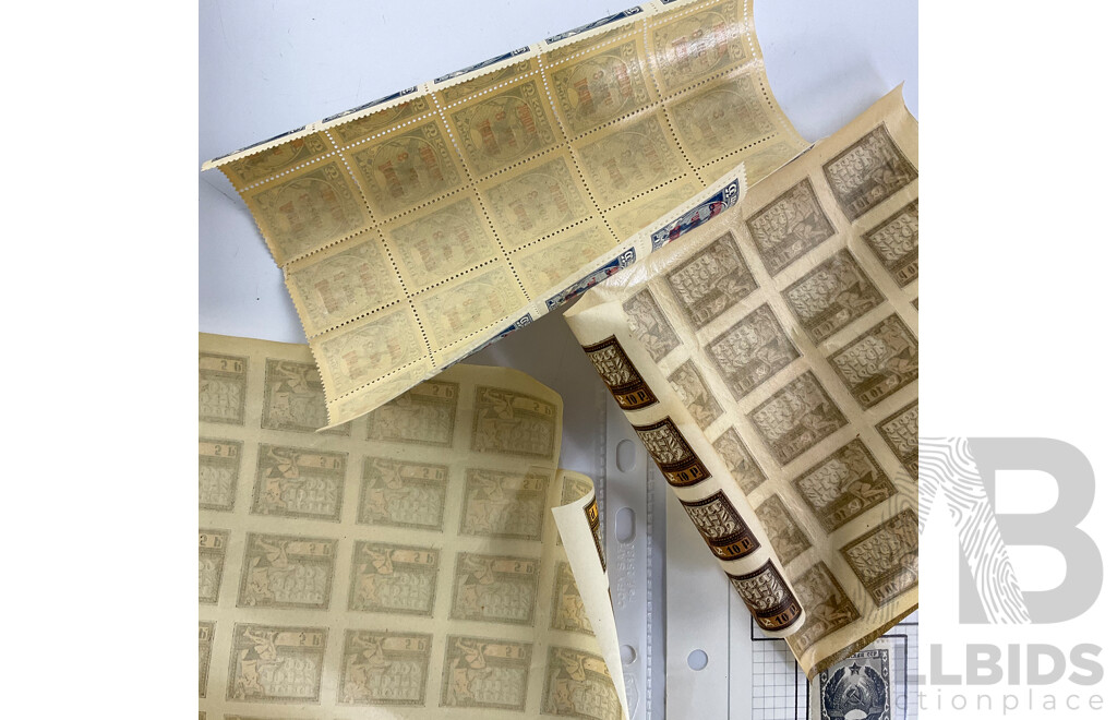 USSR 1922 Mint Imperf Stamp Blocks, October Revolution and 1918 Block, Socialist Federation Soviet Republic with 1947 Set