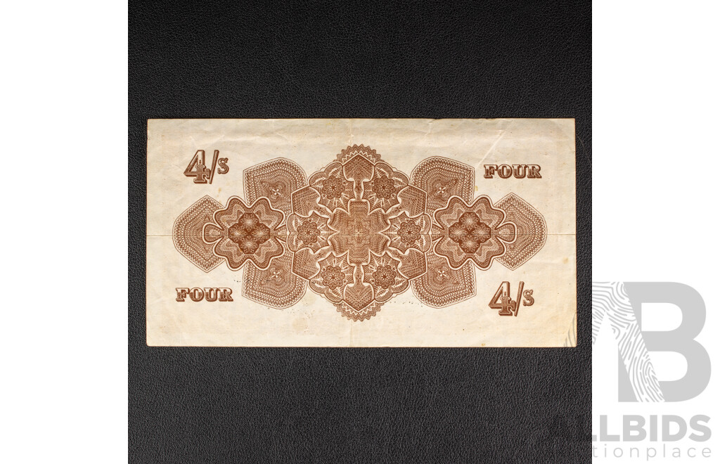 Tonga 1957 Four Shilling Note, CI 84011