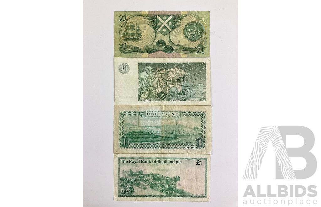 Scotland and Isle of Man 1970's/80's One Pound Banknotes