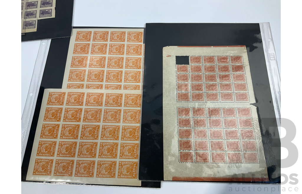 Collection of Antique and Vintage USSR  Mint Stamp Sheets and Blocks, Including Imperfs, Sets