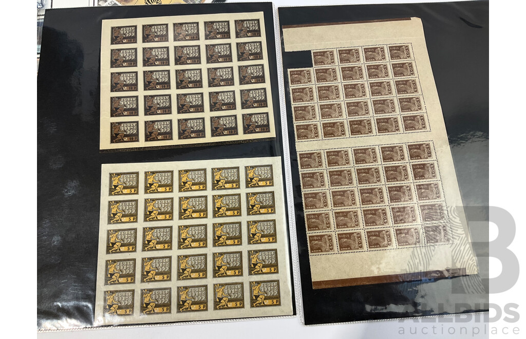 Collection of Antique and Vintage USSR  Mint Stamp Sheets and Blocks, Including Imperfs, Sets
