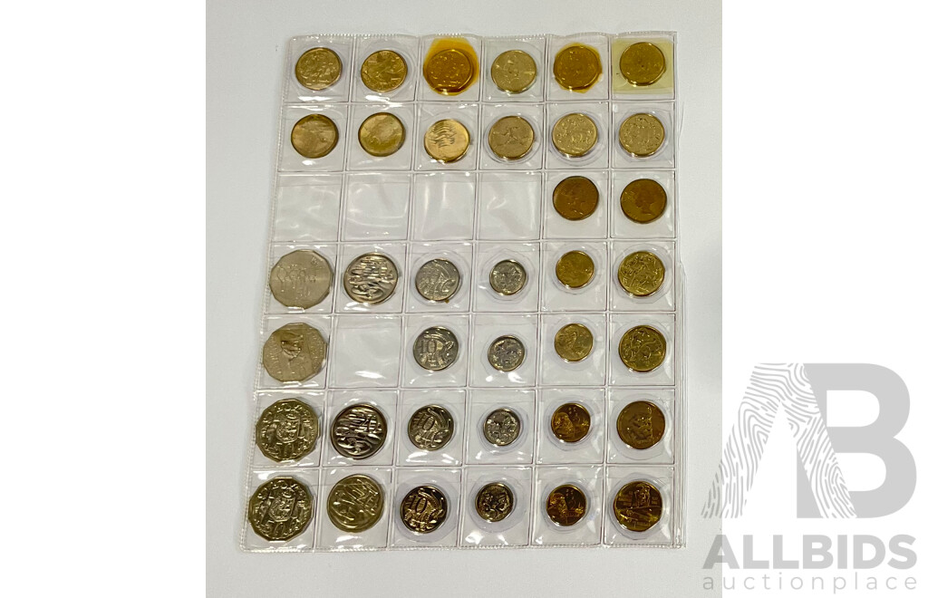 Collection of Australian UNC Coin Sets Including 1994, 1996, 1997 and One Dollar Coins 1986 Year of Peace, 1988 Aboriginal Kangaroo, 1994 Ten Years One Dollar Coin, 1996 Henry Parkes