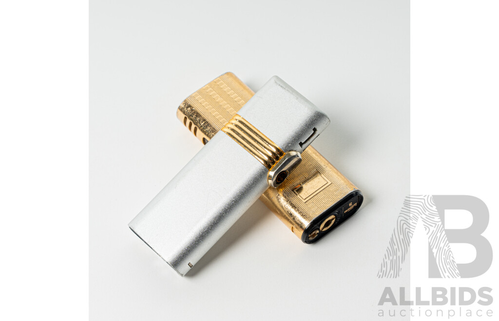 Two Retro Lighters Comprising Ronson Gold Tone Example & Colibri London Supertonic Example