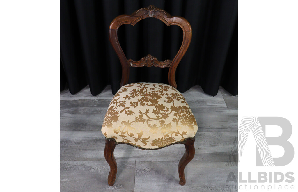 Set of Six Matched Victorian Walnut Dining Chairs