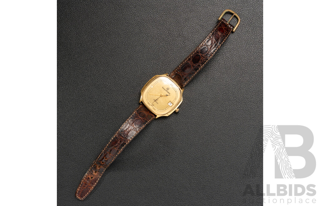 18ct Georges Monnin Q Flatline Vintage Watch, Made in France, 33mm