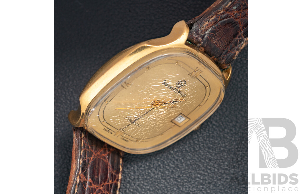 18ct Georges Monnin Q Flatline Vintage Watch, Made in France, 33mm