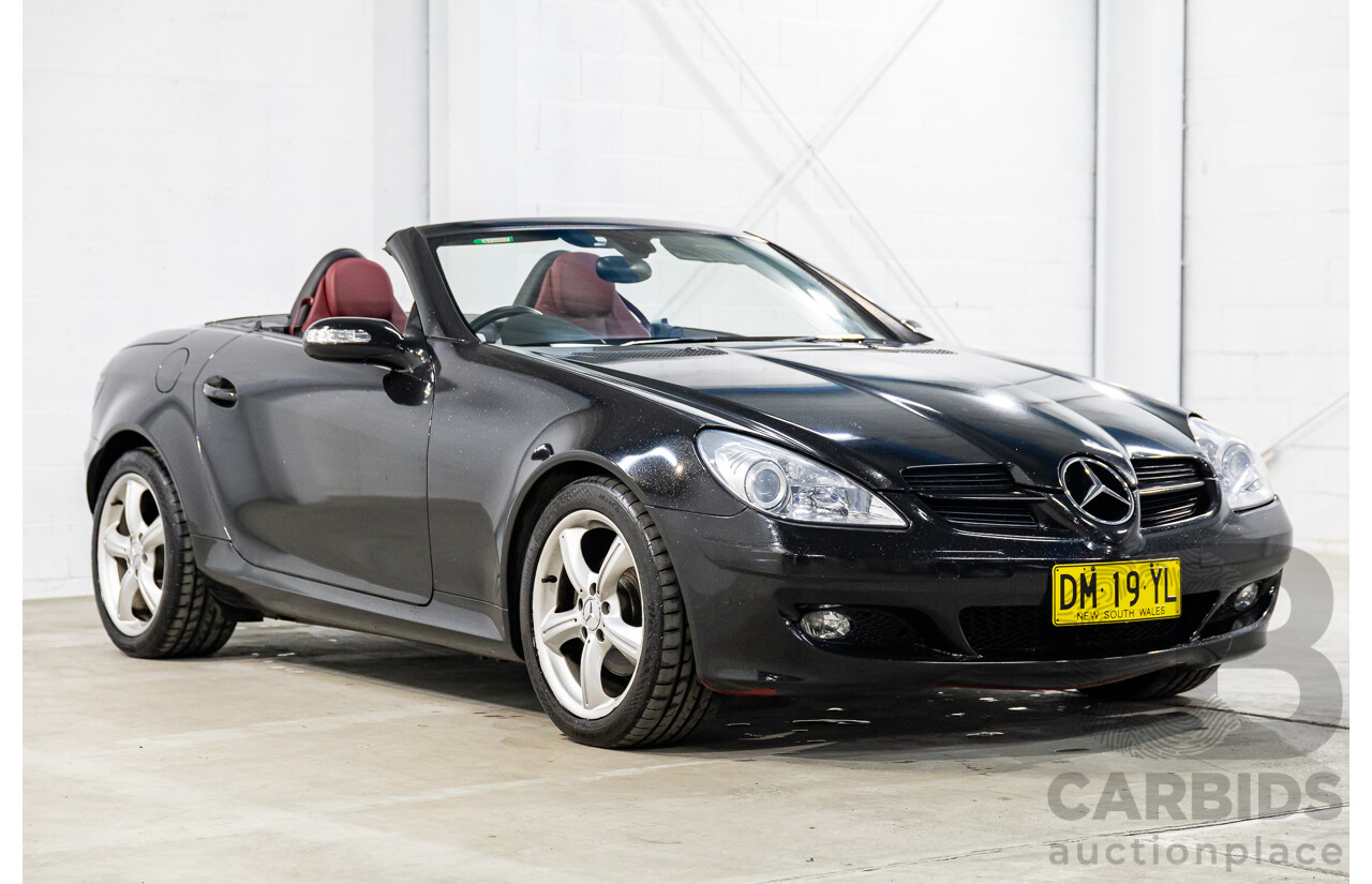 6/2005 Mercedes-Benz SLK200 Kompressor R171 2d Convertible Fire Opal Red (Black Glitter Vinyl Wrap) Supercharged 1.8L