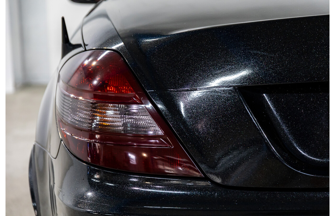 6/2005 Mercedes-Benz SLK200 Kompressor R171 2d Convertible Fire Opal Red (Black Glitter Vinyl Wrap) Supercharged 1.8L