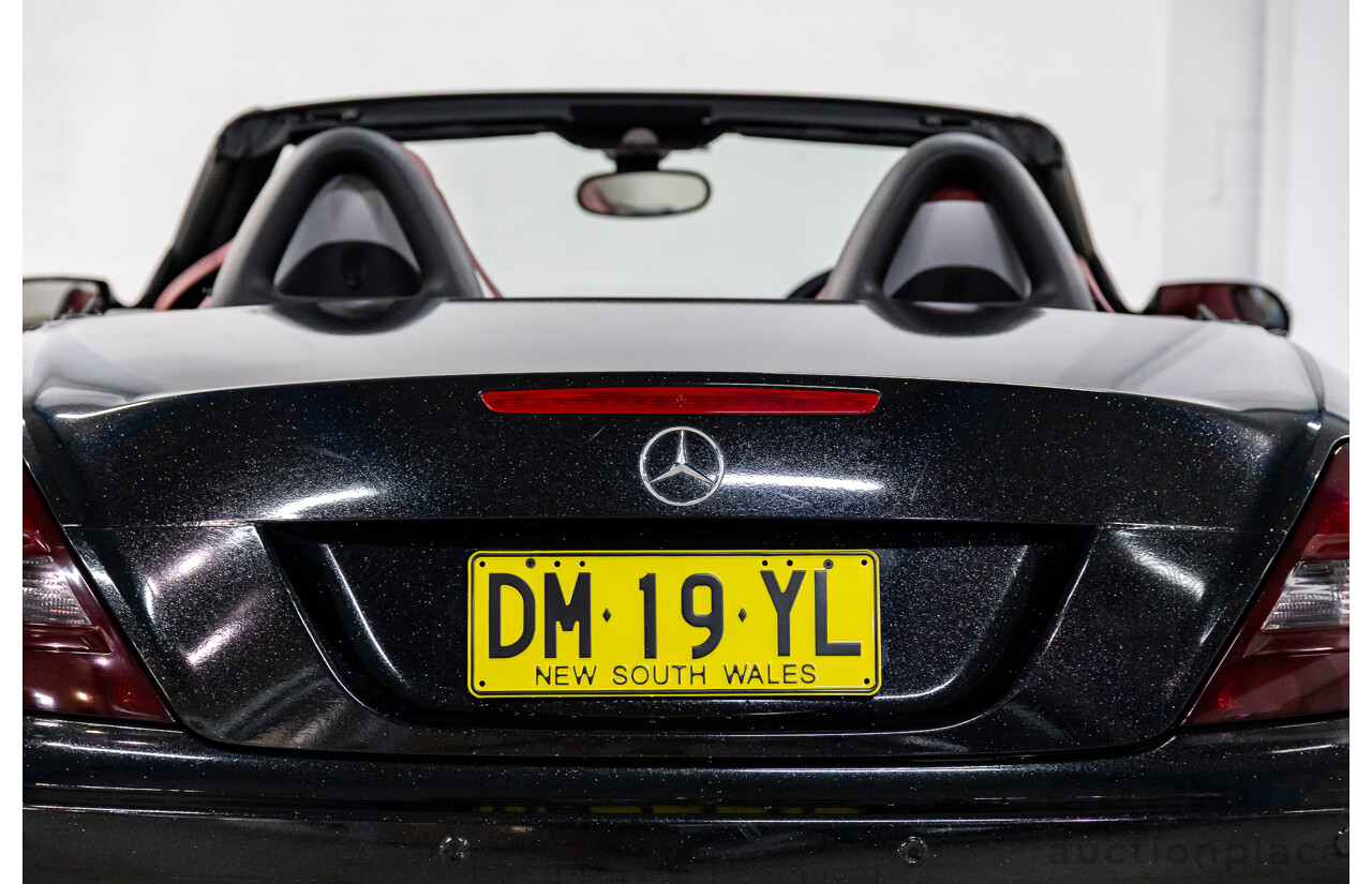 6/2005 Mercedes-Benz SLK200 Kompressor R171 2d Convertible Fire Opal Red (Black Glitter Vinyl Wrap) Supercharged 1.8L