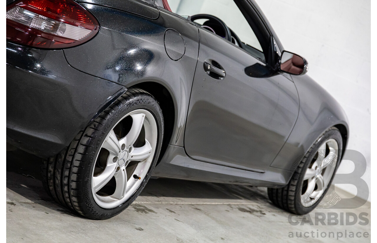 6/2005 Mercedes-Benz SLK200 Kompressor R171 2d Convertible Fire Opal Red (Black Glitter Vinyl Wrap) Supercharged 1.8L