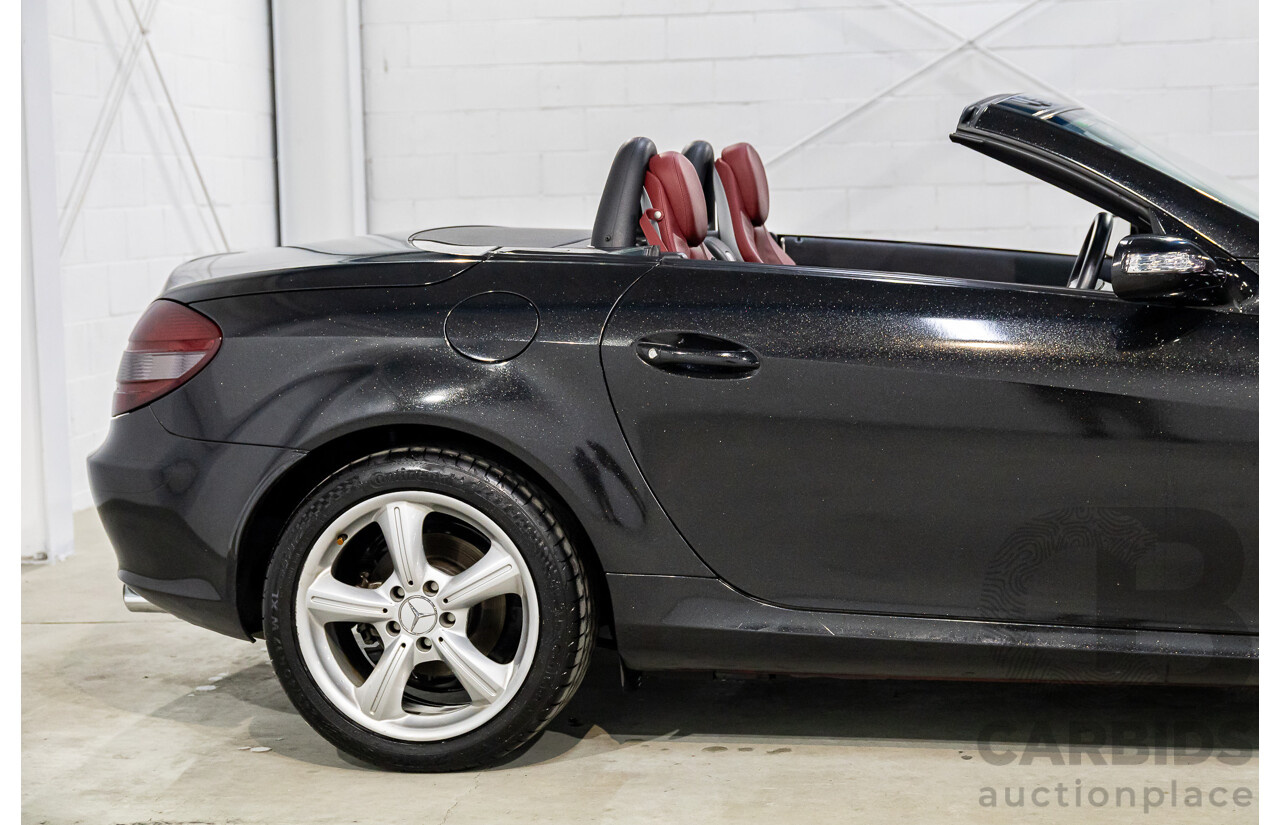 6/2005 Mercedes-Benz SLK200 Kompressor R171 2d Convertible Fire Opal Red (Black Glitter Vinyl Wrap) Supercharged 1.8L