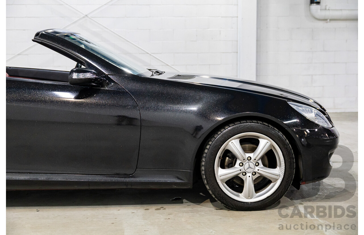 6/2005 Mercedes-Benz SLK200 Kompressor R171 2d Convertible Fire Opal Red (Black Glitter Vinyl Wrap) Supercharged 1.8L