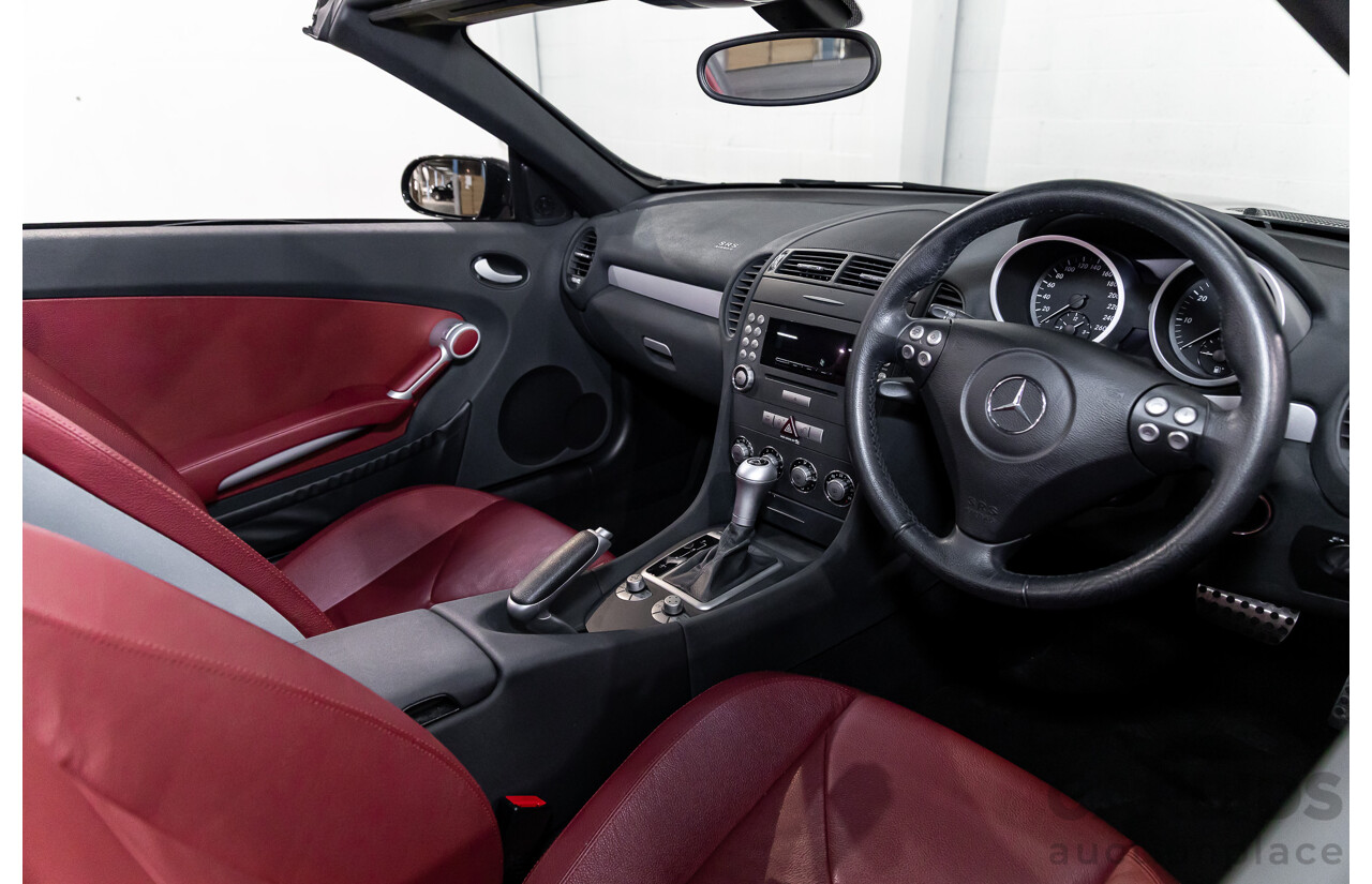 6/2005 Mercedes-Benz SLK200 Kompressor R171 2d Convertible Fire Opal Red (Black Glitter Vinyl Wrap) Supercharged 1.8L