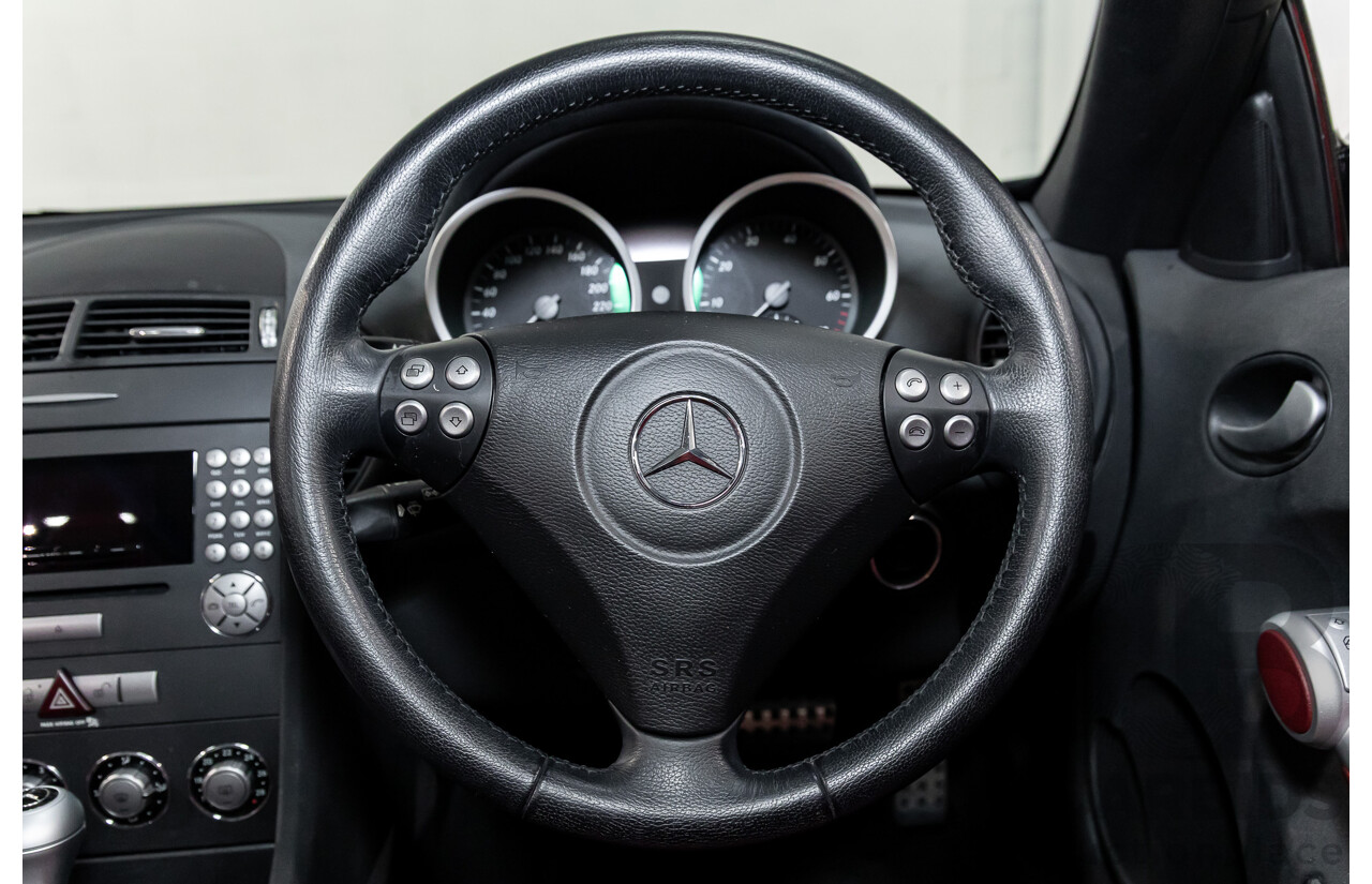 6/2005 Mercedes-Benz SLK200 Kompressor R171 2d Convertible Fire Opal Red (Black Glitter Vinyl Wrap) Supercharged 1.8L