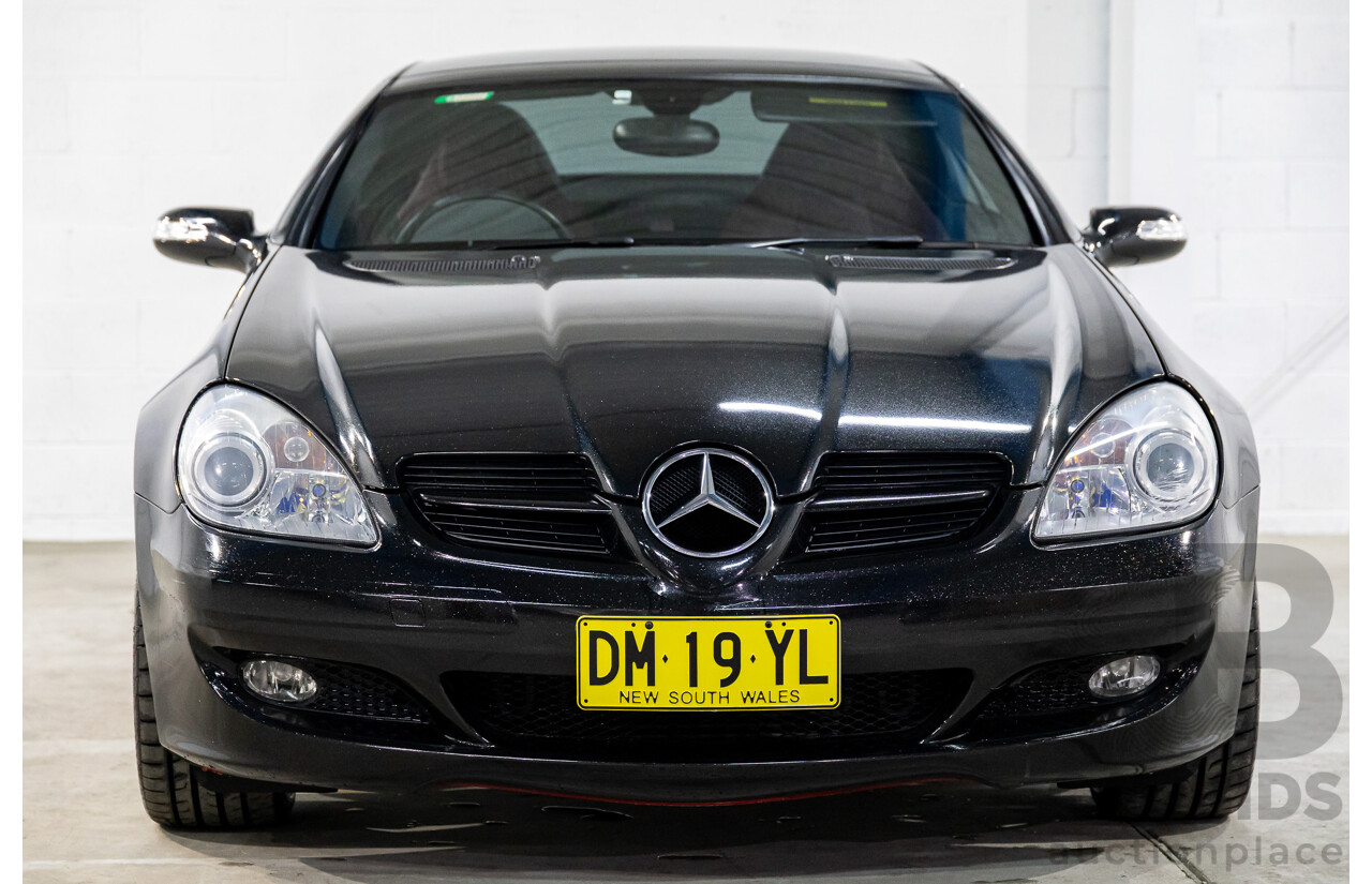 6/2005 Mercedes-Benz SLK200 Kompressor R171 2d Convertible Fire Opal Red (Black Glitter Vinyl Wrap) Supercharged 1.8L