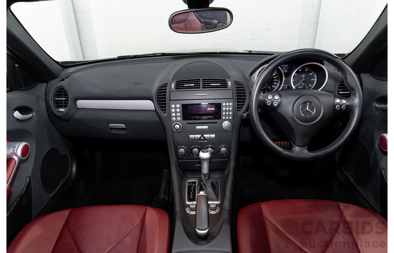 6/2005 Mercedes-Benz SLK200 Kompressor R171 2d Convertible Fire Opal Red (Black Glitter Vinyl Wrap) Supercharged 1.8L