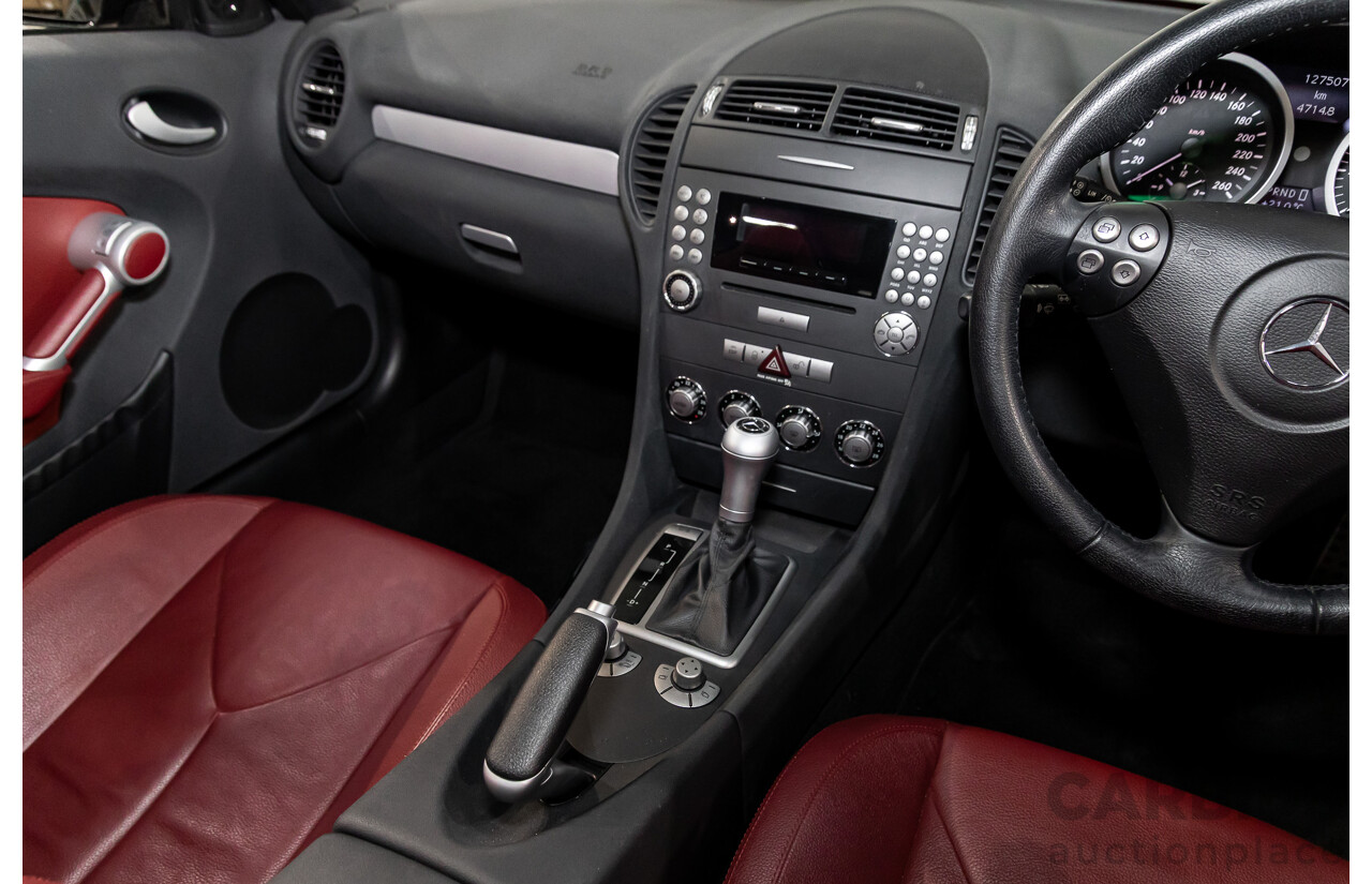 6/2005 Mercedes-Benz SLK200 Kompressor R171 2d Convertible Fire Opal Red (Black Glitter Vinyl Wrap) Supercharged 1.8L