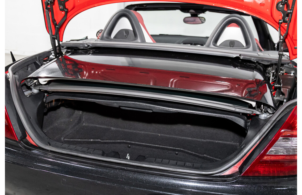 6/2005 Mercedes-Benz SLK200 Kompressor R171 2d Convertible Fire Opal Red (Black Glitter Vinyl Wrap) Supercharged 1.8L