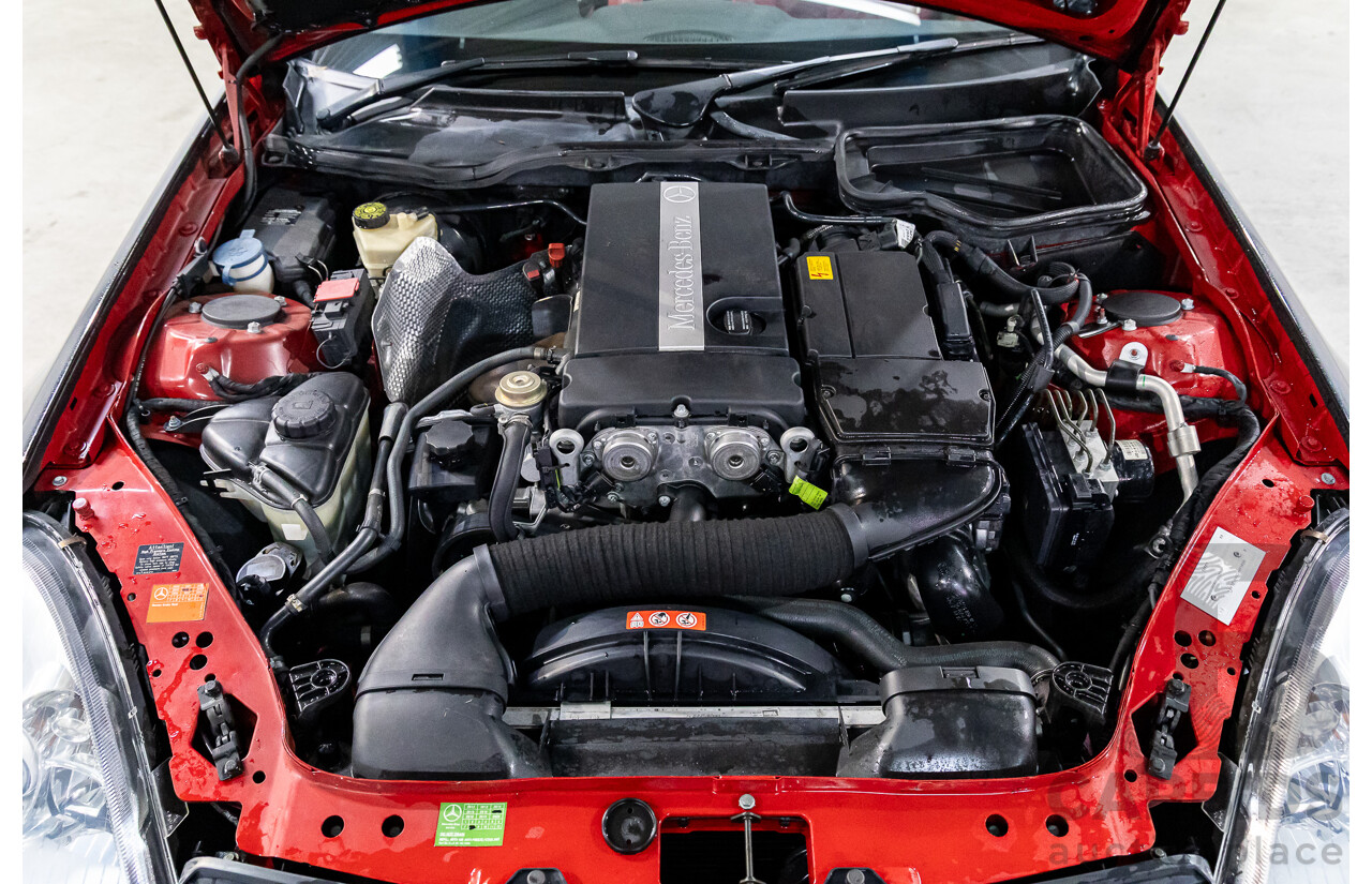 6/2005 Mercedes-Benz SLK200 Kompressor R171 2d Convertible Fire Opal Red (Black Glitter Vinyl Wrap) Supercharged 1.8L