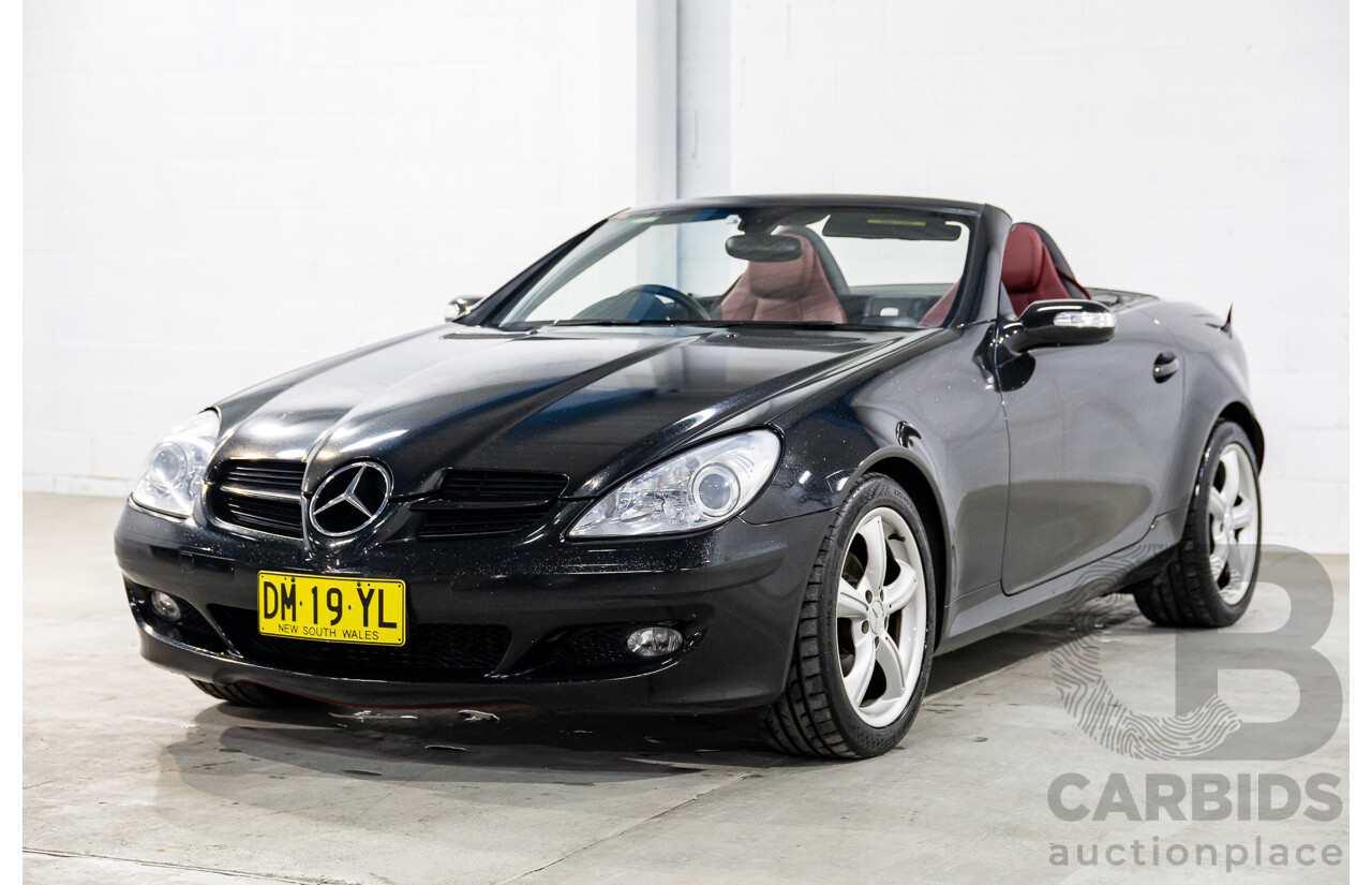 6/2005 Mercedes-Benz SLK200 Kompressor R171 2d Convertible Fire Opal Red (Black Glitter Vinyl Wrap) Supercharged 1.8L