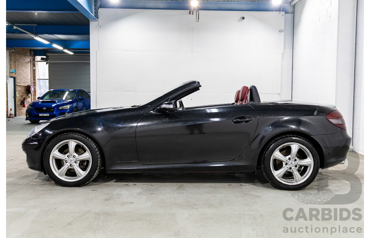 6/2005 Mercedes-Benz SLK200 Kompressor R171 2d Convertible Fire Opal Red (Black Glitter Vinyl Wrap) Supercharged 1.8L
